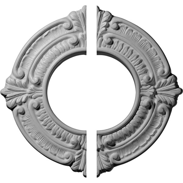 Ekena Millwork Benson Ceiling Medallion, Two Piece (Fits Canopies up to 4 1/8"), 9"OD x 4 1/8"ID x 5/8"P CM09BN2 - main